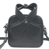 Courreges Loop Tote Bag Black Leather Small Crossbody NEW