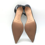 Manolo Blahnik Carolyne Metallic Laser Cut Slingback Pumps Black Size 42