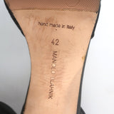 Manolo Blahnik Carolyne Metallic Laser Cut Slingback Pumps Black Size 42