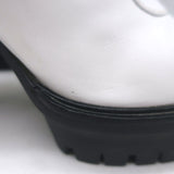 Gianvito Rossi Martis Platform Combat Boots White Leather Size 37.5