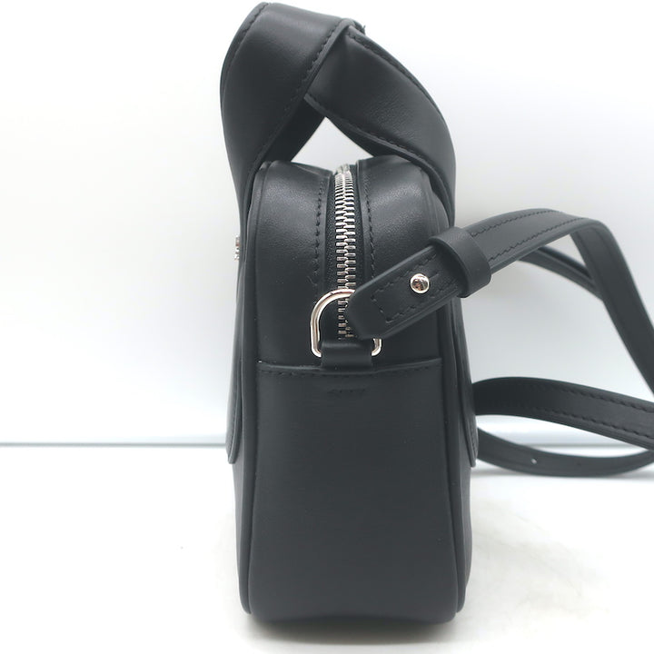 Courreges Loop Tote Bag Black Leather Small Crossbody NEW