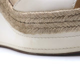 Christian Louboutin Almeria Espadrille Wedge Sandals White Leather Size 39