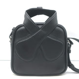 Courreges Loop Tote Bag Black Leather Small Crossbody NEW