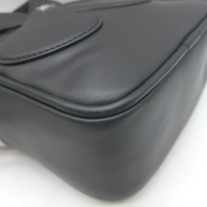 Courreges Loop Tote Bag Black Leather Small Crossbody NEW