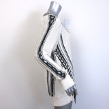 Jonathan Simkhai Lace-Up Side Cutout Sweater Cream Cotton Knit Size Large