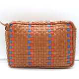 Clare V. Marisol Woven Crossbody Bag Brown Checked Leather