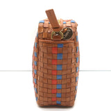 Clare V. Marisol Woven Crossbody Bag Brown Checked Leather