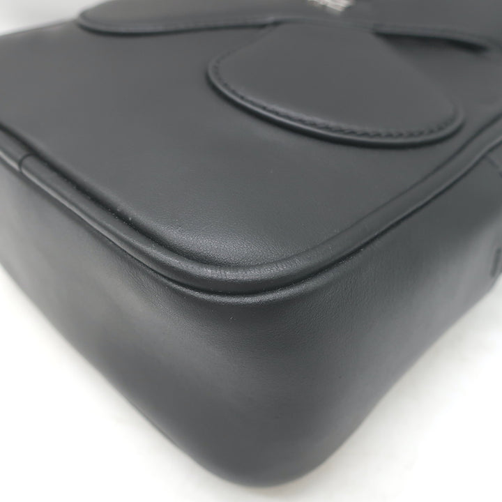 Courreges Loop Tote Bag Black Leather Small Crossbody NEW