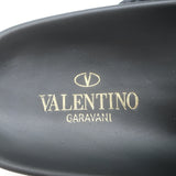 Valentino Rockstud Braided Rope Slide Sandals Black Size 38