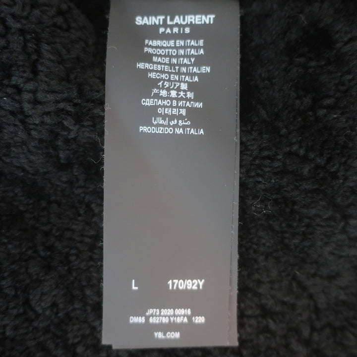 Saint Laurent Shearling Denim Jacket Black Size Large