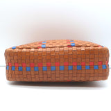 Clare V. Marisol Woven Crossbody Bag Brown Checked Leather