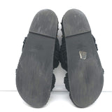 Valentino Rockstud Braided Rope Slide Sandals Black Size 38