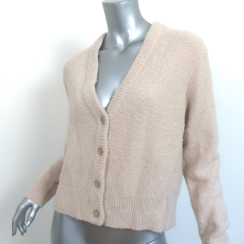 Jenni Kayne Boyfriend Cardigan Oatmeal Merino Wool Boucle Knit Size Small