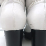 Gianvito Rossi Martis Platform Combat Boots White Leather Size 37.5