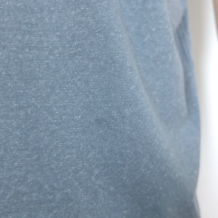 John Varvatos Waylon Snap Front Henley Shirt Blue Burnout Jersey Size Large