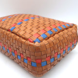 Clare V. Marisol Woven Crossbody Bag Brown Checked Leather