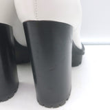 Gianvito Rossi Martis Platform Combat Boots White Leather Size 37.5
