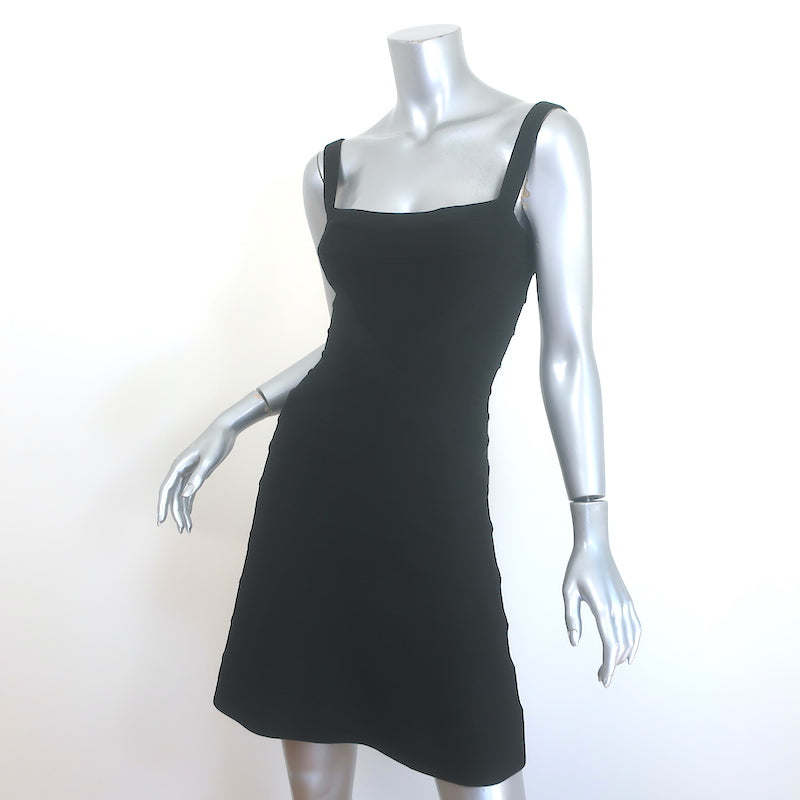 Herve Leger Faith Flared Mini Bandage Dress Black Size Extra Small