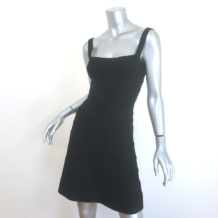 Herve Leger Faith Flared Mini Bandage Dress Black Size Extra Small