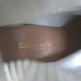 Gianvito Rossi Martis Platform Combat Boots White Leather Size 37.5