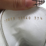 Gianvito Rossi Martis Platform Combat Boots White Leather Size 37.5