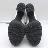 Gianvito Rossi Martis Platform Combat Boots White Leather Size 37.5