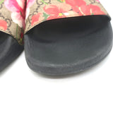 Gucci GG Blooms Pursuit Pool Slide Sandals Brown/Multi Monogram Canvas Size 38