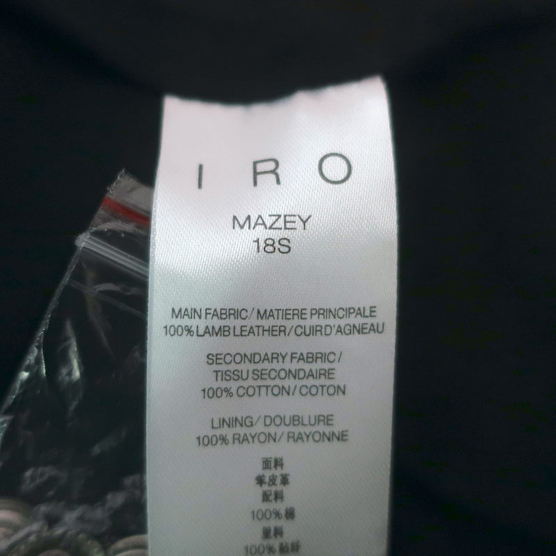 IRO Mazey Biker Jacket White Denim-Trimmed Leather Size 36