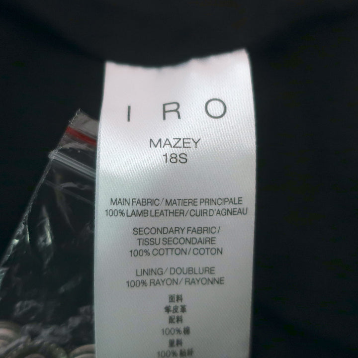 IRO Mazey Biker Jacket White Denim-Trimmed Leather Size 36
