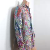 Etro Paisley Print Linen Button Down Shirt Size Large