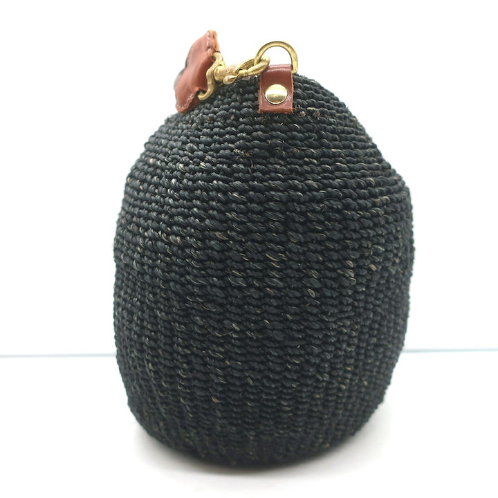 Clare V. Pot De Miel Woven Straw Basket Tote Black