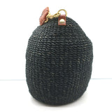 Clare V. Pot De Miel Woven Straw Basket Tote Black