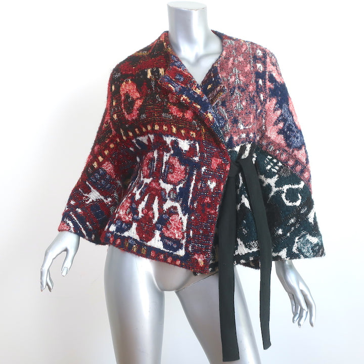 Chloe Tapestry Wrap Jacket Multicolor Cotton-Blend Size 36