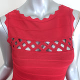 Herve Leger Audrina Cutout Fit & Flare Bandage Dress Red Size Extra Small