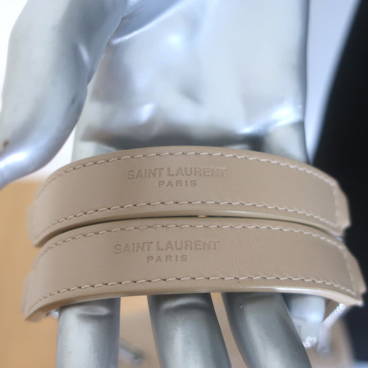 Saint Laurent Small LouLou Y-Quilted Shoulder Bag Beige Leather Crossbody