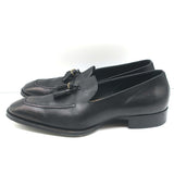 Louis Leeman Tassel Loafers Black Leather Size 43