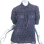 THE GREAT Mare Puff Sleeve Top Navy Dot Embroidered Cotton Size 0