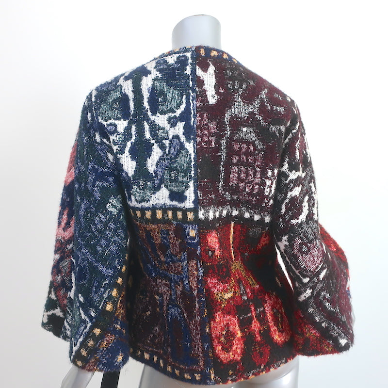 Chloe Tapestry Wrap Jacket Multicolor Cotton-Blend Size 36