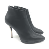 Lanvin Metal-Heel Platform Booties Black Leather Size 40