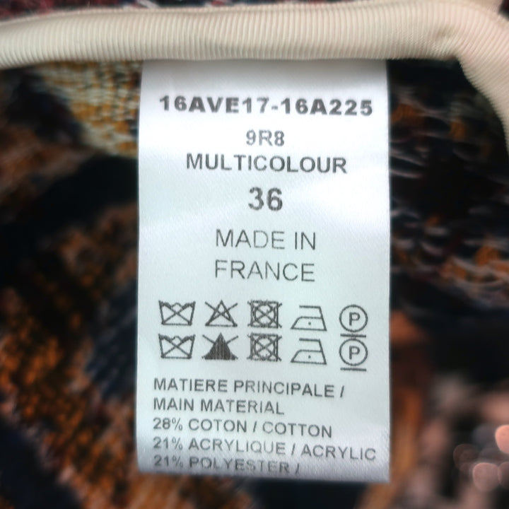 Chloe Tapestry Wrap Jacket Multicolor Cotton-Blend Size 36