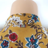 Kardo Lamar Short Sleeve Shirt Yellow Printed Cotton Size Medium