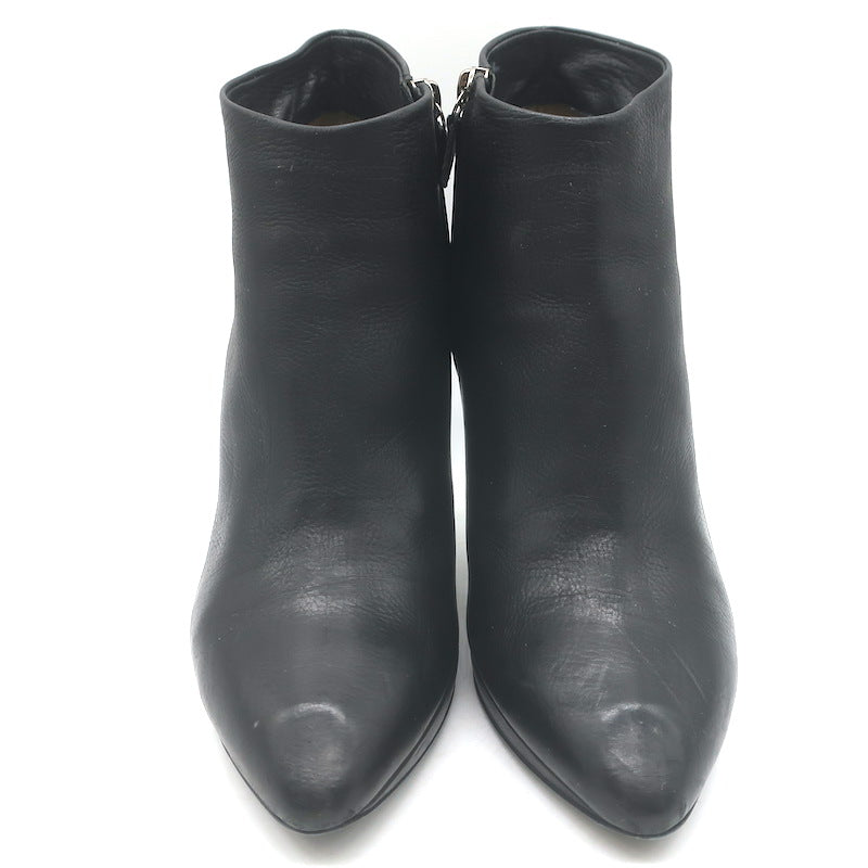 Lanvin Metal-Heel Platform Booties Black Leather Size 40