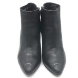 Lanvin Metal-Heel Platform Booties Black Leather Size 40