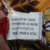 Kardo Lamar Short Sleeve Shirt Yellow Printed Cotton Size Medium