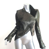 Ann Demeulemeester Asymmetric Jacket Gold Metallic Linen-Blend Size 38