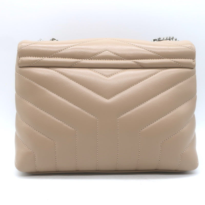 Saint Laurent Small LouLou Y-Quilted Shoulder Bag Beige Leather Crossbody