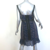 Self-Portrait Broderie Anglaise Ruffle Mini Dress Navy Size US 6