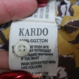 Kardo Lamar Short Sleeve Shirt Yellow Printed Cotton Size Medium