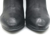 Lanvin Metal-Heel Platform Booties Black Leather Size 40