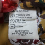 Kardo Lamar Short Sleeve Shirt Yellow Printed Cotton Size Medium